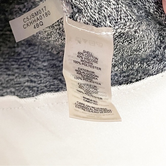 CALVIN KLEIN Heather Gray Tunic Sweater Top with Faux Blouse 3/4 Sleeve - Picture 6 of 10